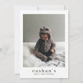 Invitation Photo du premier anniversaire de l'ours mignon (Dos)