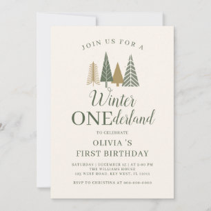 Invitation Photo du premier anniversaire de Winter Onederland