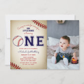 Invitation Photo du premier anniversaire du baseball (Devant)