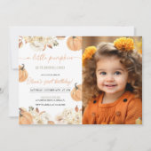 Invitation Photo du premier anniversaire du petit Citrouille (Devant)