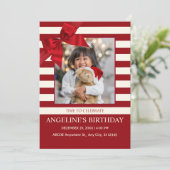 Invitation Photo du ruban d'anniversaire moderne (Debout devant)