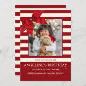 Invitation Photo du ruban d'anniversaire moderne (Devant / Derrière)