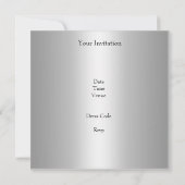 Invitation Photo du ruban noir en argent de la partie d'engag (Dos)