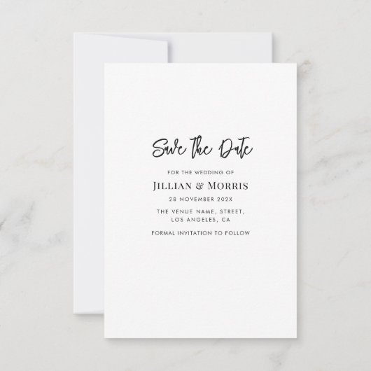 Invitation photo du script de brosse rustique enregistrer l'i (Dos)