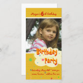 Invitation photo du super anniversaire de Megan (Devant / Derrière)