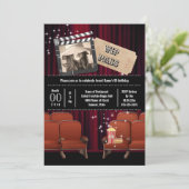 Invitation Photo du thème du film à l'intérieur de la fête du (Debout devant)