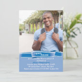 Invitation photo d'un diplômé du ruban bleu (Debout devant)