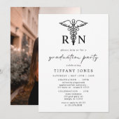 Invitation Photo d'un diplômé moderne RN Nurse Graduation Par (Devant / Derrière)