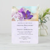 Invitation Photo d'un joli Crocus de printemps violet (Debout devant)