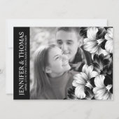 Invitation photo d'un Mariage noir blanc et modern (Dos)