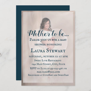 Invitation Photo d'une femme enceinte - Baby shower