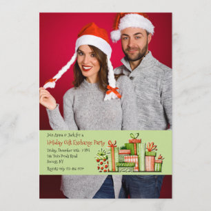 Invitation photo d'une fête d'échange de cadeaux d