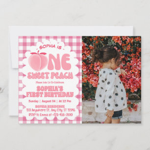 Invitation Photo d'une fille de pêche douce 1er anniversaire