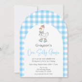 Invitation photo d'une oie bête 1er anniversaire (Devant)