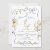 Invitation Photo d'une oie bête 1er anniversaire (Devant)