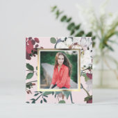 Invitation Photo d'une partie de graduation florale assez flo (Debout devant)