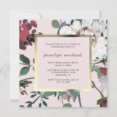 Invitation Photo d'une partie de graduation florale assez flo (Dos)