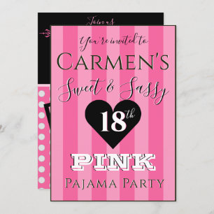 Invitation Photo d'une partie de pyjama rose doux et sassy