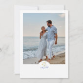 Invitation Photo Dusty Blue Crest Floral Wedding (Dos)
