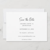 Invitation Photo - Écriture manuscrite Horizontale Save the D (Dos)
