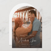 Invitation Photo - Écriture manuscrite Vertical Enregistrer l (Devant / Derrière)