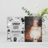 Invitation Photo Éffrayant Une fête d'anniversaire d'Hallowee (Debout devant)