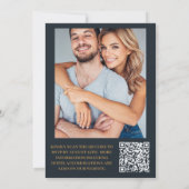 Invitation Photo Elegant Art Déco Peacocks Mariage (Dos)