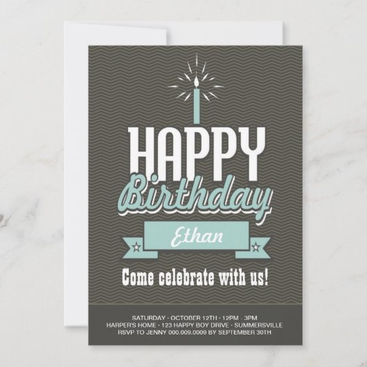 Invitation photo Elegant Baby Boy's First Birthday (Devant)