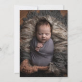 Invitation Photo Elegant Black Gold Celestial Baptême (Dos)