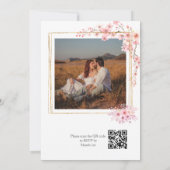 Invitation Photo Elegant Cherry Blossom QR Code Mariage (Dos)