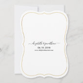 Invitation Photo Elegant Gold Black Script Mariage officiel (Dos)