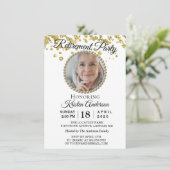 Invitation Photo Elegant Gold Parties scintillant Parti de re (Debout devant)