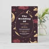 Invitation Photo Elégant Mariage céleste d'or de Bourgogne (Debout devant)