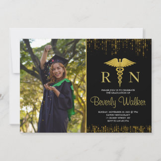 Invitation Photo Elegant Nursing School Graduation