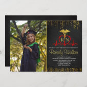 Invitation Photo Elegant Nursing School Graduation (Devant / Derrière)