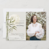 Invitation Photo Elegant Oriental Bamboo 60e fête d'anniversa (Devant)
