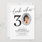 Invitation Photo élégant pour 30 ans (Devant)