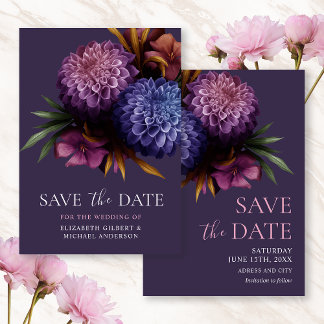 Invitation Photo élégante Dahlia Wedding Enregistrer les Date