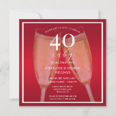 Invitation Photo élégante du 40e anniversaire du Mariage Ruby (Dos)