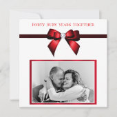 Invitation Photo élégante du 40e anniversaire du Mariage Ruby (Devant)