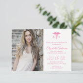 Invitation Photo élégante École de soins infirmiers diplôme r (Debout devant)