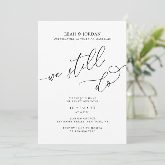 Invitation Photo Élégante Nous Faisons Toujours Mariage Vow R (Debout devant)