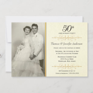 Invitation photo élégante pour les 50 ans de maria