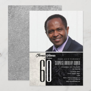 Invitation photo élégante pour les 60 ans d'un hom