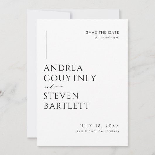 Invitation Photo élégante Qr Code Mariage Enregistrer la date (Devant)