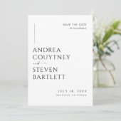 Invitation Photo élégante Qr Code Mariage Enregistrer la date (Debout devant)