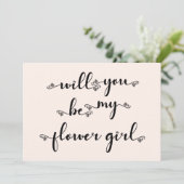 Invitation Photo Élégante Serez-Vous Ma Fille Fleur (Debout devant)