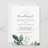 Invitation Photo Emerald Greenery sur le Mariage arrière (Devant)