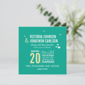 Invitation Photo Emerald Yellow Zig Zag Mariage de typographi (Debout devant)