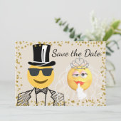 Invitation Photo Emoji Sauver la date (Debout devant)